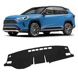 KUST Black Dash Cover Mat for Toyota RAV4 2019-2025 Left Hand Driving Non-Slip Dashboard Cover Interior for RAV4 Accessories Custom Fit Dash Mat Sunshade Windshield Glare