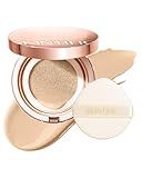 SKINTIFIC Full Coverage Cushion Foundation #01W WarmVanilla| Satin Glow Finish, Oil-Control & Waterproof, Buildable Tattoo Cover Cushion for All Skin Types