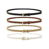 HOTWILL 4 Pack Women Skinny Belts for Jeans Dress Thin Waist Belt C M