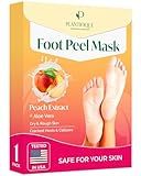 PLANTIFIQUE Foot Peeling Mask 1 Pack | Dermatologically Tested Repairs Heels & Removes Dry Dead Skin for Baby Soft Feet | Exfoliating Foot Peel Mask for Dry Cracked Feet | Peach