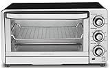 Cuisinart Custom Classic Toaster Oven Broiler, 1800 Watt Countertop Toaster Oven to Bake, Broil, and Toast, Non-Stick Interior, Consistent Toast Control, Brushed Stainless Steel/Black, TOB-40N