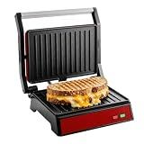 OVENTE Electric Indoor Panini Press Grill + Sandwich Maker, Red GP0620R