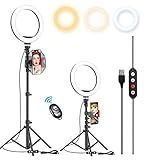 Kaiess 10.2" Selfie Ring Light with 65" Adjustable Tripod Stand & Phone Holder for Live Stream/Makeup, Upgraded Dimmable LED Ringlight for Tiktok/YouTube/Zoom Meeting/Photography