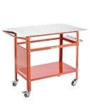 VEVOR Welding Table, 40" x 24" Welding Workbench Table with 800LBS Static Weight Capacity, Movable Steel Work Bench with 4 Wheels (2 with Brake), Double-Layer Storage Board and 5/8-inch Fixture Holes