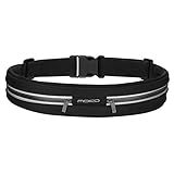 MoKo Sports Running Belt,Outdoor Dual Pouch Sweatproof Reflective Slim Waist Pack,Fitness Workout Belt Fanny Pack Compatible with iPhone 11/11 Pro Max/X/Xr/Xs Max/8/7, Galaxy Note 10/10 Plus, S20/S10