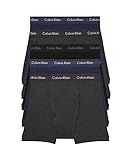 Calvin Klein Men's Cotton Classics 5-pack Boxer Brief, 2 Blue Shadow Body W/Blue Shadow Waistband, 2 Charcoal Heather Body W/Charcoal Heather Waistband, 1 Black Body W/Black Waistband, Medium