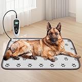 GOLOPET Large Dog Heating Pad 34x21in with Smart Thermostat Switch and Power Line Protection Tube,Obtained MET and UL Dual Certification,Waterproof Pet Heating pad, Suitable for Dogs of All Ages