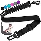 COOYOO Dog Seat Belt, Durability Retractable Dog Car Harness Adjustable Dog Seat Belt for Vehicle Nylon Pet Safety Seat Belts Heavy Duty & Elastic (1 Pack Black)