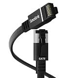 Smolink Cat 8 Ethernet Cable - 50ft 40Gbps 2000MHz RJ45 LAN Network Patch Cord, Nylon Braided High Speed Internet Cable, Heavy Duty Shielded SFTP Cable for Router Modem Gaming PC PS5 Xbox (Black-50FT)