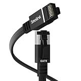 Smolink Ethernet Cable 50 ft, Cat 8 Ethernet Cable with 40Gbps 2000Mhz High Speed Ethernet Cable, Shielded Heavy Duty SFTP RJ45 LAN Cable Patch Cord for Modem Router Gaming PC PS4/5/6 Xbox, Black