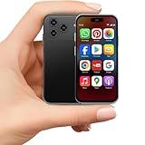 Pdfbenli Mini Phone for Kids, Unlocked Kid Phone, 4.0 inch HD Touch Screen, 3GB+32GB, 4G, Dual SIM, Face ID, Android 10.0, GPS, Kids Smart Phone (Black)