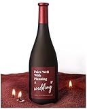 Encoink Engagement Gifts for Couples - Pearled Candle Sand in Wine Bottle with Wicks - Bridal Shower Gifts, Bride to Be Fiance Gift for Engagement Party, Wedding Planning, Red Wine Scent(13oz)