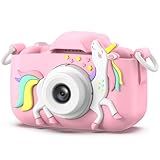 Goopow Kids Camera Toys for 3-8 Year Old Girls Boys,Children Digital Video Camcorder Camera with Cartoon Soft Cover, Best Chritmas Birthday Festival Gift for Kids - 32G SD Card Included