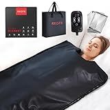 RRGFB Infrared Sauna Blanket, Far Infrared Heating for Weight Loss, Detox, Recovery, 9 Heat Levels, Portable Sauna Blanket for Home with Fast Heat-Up & Travel Bag (Flame-Retardant PU Leather)