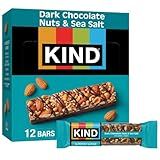 KIND Healthy Snacks Bars, Dark Chocolate Nuts & Sea Salt, Gluten Free, Low Sugar, High Fiber Snacks, 6g Protein, 12 Count