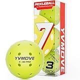 YVMOVE V40Pro Outdoor Pickleball Balls - Seamless Rotational Molding for Crack Resistance - USAPA Standard Bounce&Flight - Neon Green 40-Hole Pickleballs for Tournaments/Family Games (3-Pack/12-Pack)
