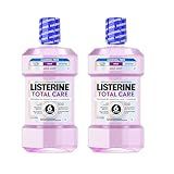 Listerine Mouthwash Total Care Mild Mint Anticavity Treatment for Adults Kills 99.9% of Bad Breath Germs No Burn Alcohol Free Fluoride Mouthwash, 2 Pack of 33.8 fl oz/1 L