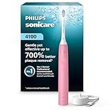 Philips Sonicare 4100 Series Electric Toothbrush - Sonic Toothbrush with Advanced Sonic Technology, Pressure Sensor, Two Intensity Settings, Smartimer & Quadpacer, Deep Pink, Model HX3681/26