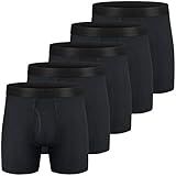 CONKEND Mens Boxer Briefs Cotton Underwear Pack 6”no Ride up Regular Stretch Elastic Wide Band Boxer Briefs Black XXL