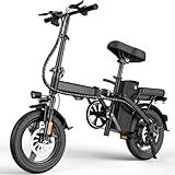 REOCRO Foldable Electric Bike for Adults, 14" Folding E-Bike with 500W Peak Motor, Electric Bicycle with 48V Removable Battery UL 2849 Certified, 25 Miles PAS Range, Commuter Mini E-Bikes