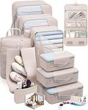 10 Set Packing Cubes for Travel, Gifts for Women Mom,Anti-Tearing Suitcase Organizer for Luggage with Shoe & Hanging Toiletry Bag,OlarHike Vacation Essentials & Accessories for Cruise Ship