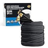 Haeteir 2025 Upgraded 50FT Non-Expanding Garden Hose, Lightweight, Flexible Ultra-Light Water Hose, Burst-Resistant, Lead-Free, Anti-Kink, High-Pressure