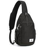 SKYSPER Sling Bag RFID Cross Body Bag Recycled Crossbody Backpack Travel Daypack(Black)