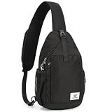 SKYSPER Sling Bag RFID Cross Body Bag Recycled Crossbody Backpack Travel Daypack(Black)