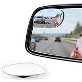 LivTee Blind Spot Mirrors, HD Glass Frameless Convex Rear View Mirrors, Wide Angle Adjustable Stick for Side Mirror, Automotive Exterior Accessories for Car, SUV & Trucks, Pack of 2