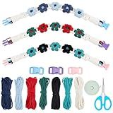 WEBEEDY 3 Sets DIY Macrame Pet Collar Kit for Adult Beginners,Macrame Dog Cat Flower Collar Making Kit with Cotton Cord and Instruction,Handmade Pet Christmas Costume DIY Personalized Pet Collar