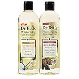 Dr. Teals Bath & Body Oil Variety Gift Set (2 Pack, 8.8oz Ea.) - Ultra Rich Shea Butter & Nourishing Coconut Oil - Essential Oils Hydrate Skin & Alleviate Daily Stress - At Home Spa Kit