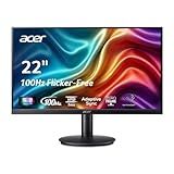 acer KB220Q H2bi 21.5" Full HD (1920 x 1080) Zero-Frame Home Office Monitor | Adaptive-Sync Support (FreeSync Compatible) | Up to 100Hz Refresh | 1ms (VRB) | sRGB 99% | Tilt | HDMI & VGA Ports