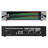 MICNAUX 31-Band Digital Equalizer for Home Stereo Audio System, Professional Dual Channel Graphic Equalizer Music EQ Studio Equalization with PC Tuning, Spectrum Analyzer Display & Noise Reduction