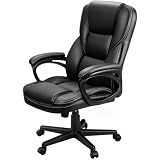 Furmax Office Executive Chair High Back Adjustable Managerial Home Desk Chair, Swivel Computer PU Leather Chair with Lumbar Support