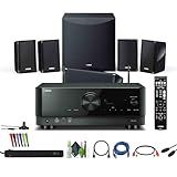 Yamaha YHT-5960U 5.1-Channel Home Theater System for TV Surround Sound System with 8" 100W Powered Subwoofer and 8K HDMI and MusicCast Bundle with Accessories