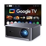 HAPPRUN 3000 ANSI Lumens Outdoor Projector with Official Google TV