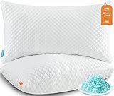 UYWO Cooling Pillows Queen Size Set of 2, Memory Foam Pillows with Zipper, Firm Bed Pillows Adjustable for Hot Side Back Stomach Sleepers