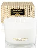 96NORTH Luxury Vanilla Soy Candles | Large 3 Wick Jar Candle | Up to 50 Hours Burning Time | 100% Natural Soy Wax | Relaxing Aromatherapy Aesthetic Candle | Housewarming Gift for Men and Women
