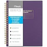 Mead Moments Undated Pregnancy Planner and Baby Journal, 5-1/2" x 7-7/8", 160 Pages, Flexible Cover, Purple (XC0077F)