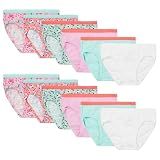 Fruit of the Loom Toddler Girls' Tag-Free Cotton Underwear, Hipster-12 Pack-Assorted Colors, 4-5T