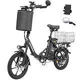 HOVERFLY H3 16" Electric Bike, Max 28Miles Range(Pedal-Assist) & Speed 15.5 Mph Power by 500W Peak Motor, Folding E-Bike with Removable Battery, Front Suspension and Commuter Electric Bicycle Adults