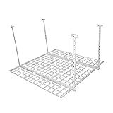 HyLoft Overhead adjustable Garage Storage Rack,Heavy Duty Steel Garage Storage System, 45-Inch x 45-Inch, White