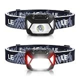 Lepro Headlamp Battery Powered Waterproof LED Headlight 2 Pack - Black