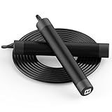 Jump Rope, HANDIO jump ropes 1/2 lb Weighted Jump Rope for Boxing, Cardio, Crossfit Workout, 8~10ft Range Adjustable Length Steel Ropes with Ball Bearings and Metal Handles, Jumpropes Suitable for Men