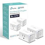Kasa Smart Plug, Matter Compatible, Energy Monitoring, Compact Design, 15A/1800W Max, Super Easy Setup, Works with Apple Home, Alexa & Google Home, UL Certified, 2.4G Wi-Fi Only, White, KP125M(2-Pack)