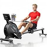 Rowing Machine,Wenoker Magnetic Rower Machine for Home,350 LB Weight Capacity, 16 Levels of Workout Resistance,Bluetooth App Supported LCD Monitor Tablet Holder & Comfortable Seat Cushion