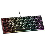 Snpurdiri 60% Wired Gaming Keyboard, RGB Backlit Ultra-Compact Mini Keyboard, Waterproof Small Compact 61 Keys for PC/Mac Gamer, Typist, Travel, Easy to Carry on Business Trip(Black)