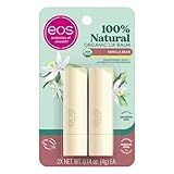 eos 100% Natural & Organic Lip Balm Sticks - Vanilla Bean, All Natural Lip Balm, All-Day Moisture, Dermatologist Recommended, 0.14 oz, 2-Pack