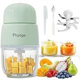 Phydge Baby Food Maker, Green Baby Food Blender, 10oz Baby Food Puree Maker, Food Processor for Baby Foods Fruit Vegetable Meat, 10-Second Quick Soft Food Prep for Baby