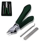 Eagle-Beak Slant Nail Clippers, 3-Piece Set with Wide Mouth to Prevent Splashing. These Angled Clippers Suit ingrown and Thick Nails, Ideal for Men, Women and The Elderly (Green)
